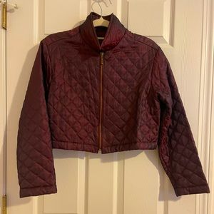 David Paul New York quilted jacket! Beautiful burgundy with a bit of a shimmer.